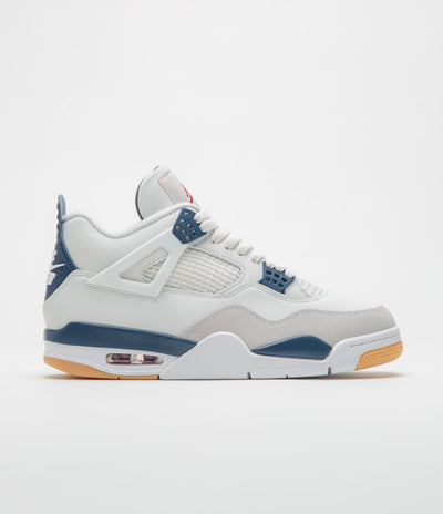 Nike SB x Air Jordan 4 Shoes - Summit White / White - Navy - Neutral Grey