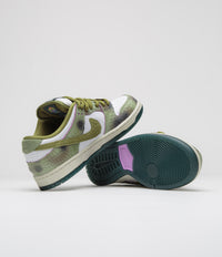 Nike SB x Alexis Sablone Dunk Low Pro 'Chameleon' Shoes - Oil Green / Desert Moss - White thumbnail