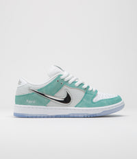 Nike SB x April Skateboards Dunk Low Pro Shoes - Racer Blue / Metallic Silver - White thumbnail