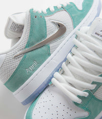 Nike SB x April Skateboards Dunk Low Pro Shoes - Racer Blue / Metallic Silver - White thumbnail