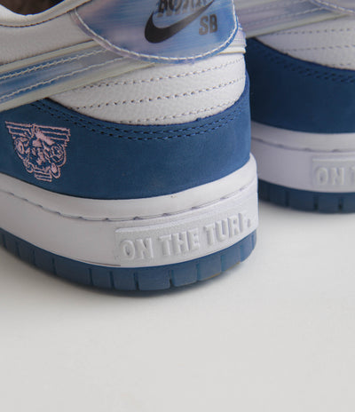 Nike SB x Born X Raised Dunk Low Pro Shoes - Deep Royal / White - Black