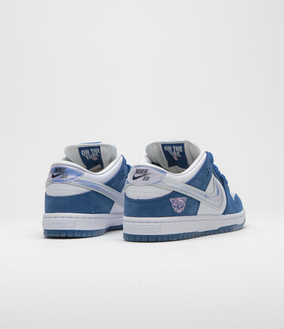 Nike SB x Born X Raised Dunk Low Pro Shoes - Deep Royal / White - Black