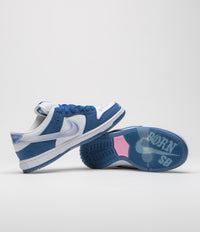 Nike SB x Born X Raised Dunk Low Pro Shoes - Deep Royal / White - Black thumbnail