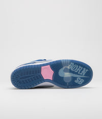 Nike SB x Born X Raised Dunk Low Pro Shoes - Deep Royal / White - Black thumbnail