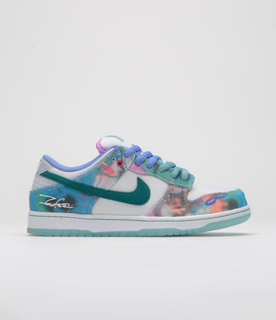 Nike SB x Futura Laboratories Dunk Low OG Shoes - Bleached Aqua / Geode Teal - White