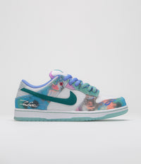 Nike SB x Futura Laboratories Dunk Low OG Shoes - Bleached Aqua / Geode Teal - White thumbnail