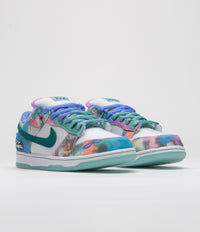 Nike SB x Futura Laboratories Dunk Low OG Shoes - Bleached Aqua / Geode Teal - White thumbnail