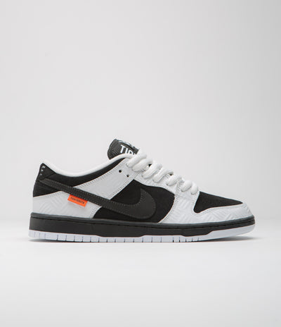 Nike SB x Tightbooth Dunk Low Pro Shoes - White / Black - Safety Orange