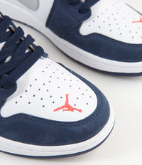 Nike SB x Air Jordan 1 Low Shoes - Midnight Navy / Metallic Silver - White thumbnail