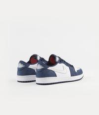 Nike SB x Air Jordan 1 Low Shoes - Midnight Navy / Metallic Silver - White thumbnail