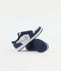 Nike SB x Air Jordan 1 Low Shoes - Midnight Navy / Metallic Silver - White thumbnail
