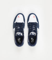 Nike SB x Air Jordan 1 Low Shoes - Midnight Navy / Metallic Silver - White thumbnail