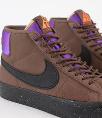 Nike SB Blazer Mid Pro GT QS Shoes - Trails End Brown / Black - Prism Violet thumbnail