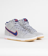 Nike SB Dunk High 'New York Mets' Premium Shoes - Cloud Grey / Rush Blue - Team Orange - White thumbnail
