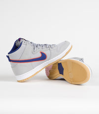 Nike SB Dunk High 'New York Mets' Premium Shoes - Cloud Grey / Rush Blue - Team Orange - White thumbnail