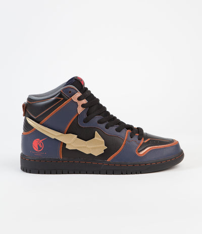 Nike SB Dunk High Pro 'Gundam' Shoes - Thunder Blue / Metallic Gold