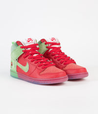 Nike SB Dunk High Pro 'Strawberry Cough' Shoes - University Red / Spinach Green - Magic Ember thumbnail