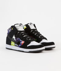 Nike SB Dunk High 'TV Signal' Shoes - White / Black - Infrared thumbnail