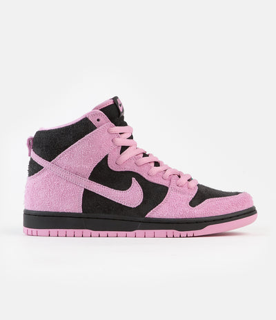 Nike SB Invert Dunk High Pro Premium Shoes - Black / Pink Rise - Lucky Green - White