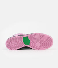 Nike SB Invert Dunk High Pro Premium Shoes - Black / Pink Rise - Lucky Green - White thumbnail