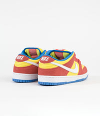 Nike SB Dunk Low Pro 'Bart Simpson' Shoes - Habanero Red / White - Blue Hero thumbnail