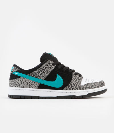 Nike SB Dunk Low Pro 'Elephant' Shoes - Medium Grey / Clear Jade - Black - White