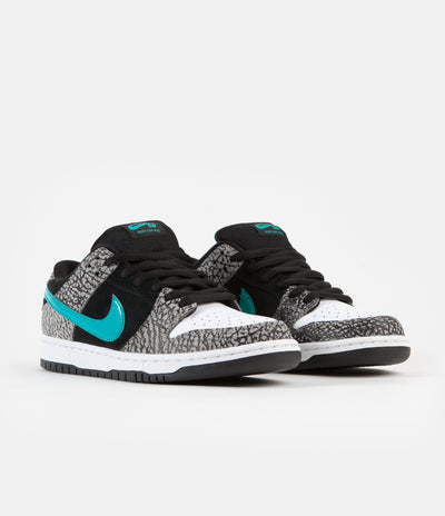 Nike SB Dunk Low Pro 'Elephant' Shoes - Medium Grey / Clear Jade - Black - White
