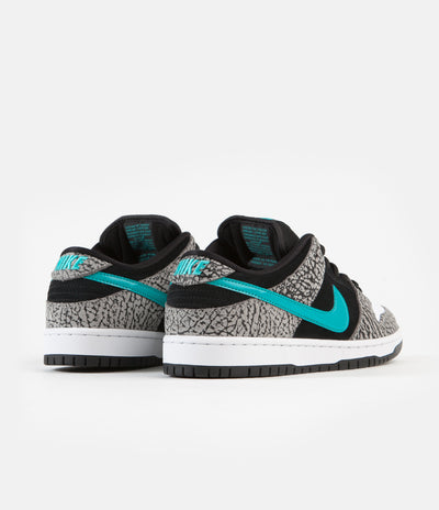 Nike SB Dunk Low Pro 'Elephant' Shoes - Medium Grey / Clear Jade - Black - White