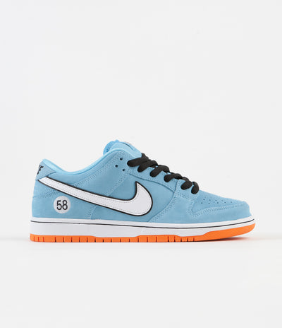 Nike SB Dunk Low Pro 'Gulf' Shoes - Blue Chill / White - Safety Orange - Black