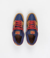 Nike SB Dunk Low Pro 'Papa Bear' Shoes - Wheat / Light Fusion Red - Dark Purple Dust - White thumbnail