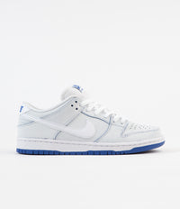 Nike SB Dunk Low Pro Premium Shoes - White / White - Game Royal thumbnail