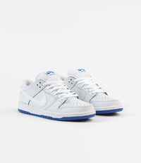 Nike SB Dunk Low Pro Premium Shoes - White / White - Game Royal thumbnail