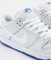 Nike SB Dunk Low Pro Premium Shoes - White / White - Game Royal thumbnail