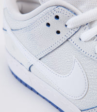 Nike SB Dunk Low Pro Premium Shoes - White / White - Game Royal thumbnail