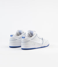 Nike SB Dunk Low Pro Premium Shoes - White / White - Game Royal thumbnail
