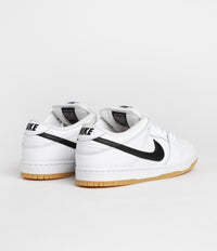 Nike SB Dunk Low Pro Shoes - White / Black - White - Gum Light Brown thumbnail