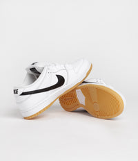 Nike SB Dunk Low Pro Shoes - White / Black - White - Gum Light Brown thumbnail