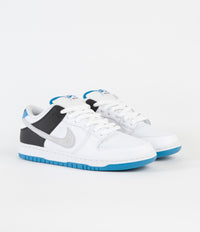 Nike SB Dunk Low Pro Shoes - White / Neutral Grey - Black - Laser Blue thumbnail