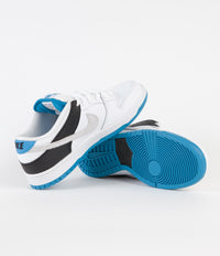Nike SB Dunk Low Pro Shoes - White / Neutral Grey - Black - Laser Blue thumbnail
