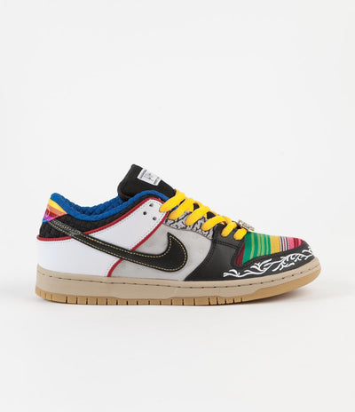Nike SB Dunk Low Pro 'What The P-Rod' Shoes - Sport Red / Black - Varsity Maize - Volt