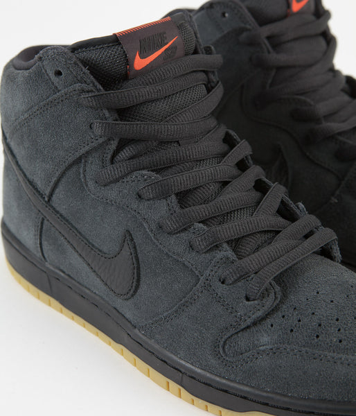 Nike SB Orange Label Dunk High Pro Shoes - Dark Smoke Grey