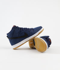 Nike SB Orange Label Dunk High Pro Shoes - Midnight Navy / Black - Midnight Navy - White thumbnail
