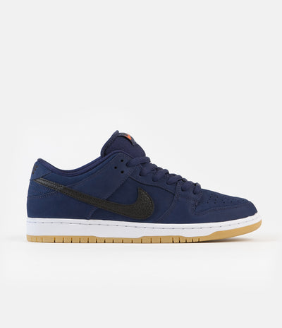 Nike SB Orange Label Dunk Low Pro Shoes - Midnight Navy / Black - Midnight Navy