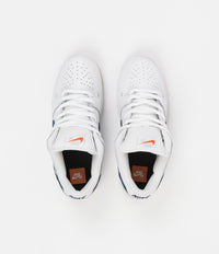 Nike SB Orange Label Dunk Low Pro Shoes - White / Navy - White - Safety Orange thumbnail