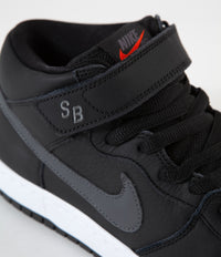 Nike SB Orange Label Dunk Mid Pro Shoes - Black / Dark Grey - Black - White thumbnail