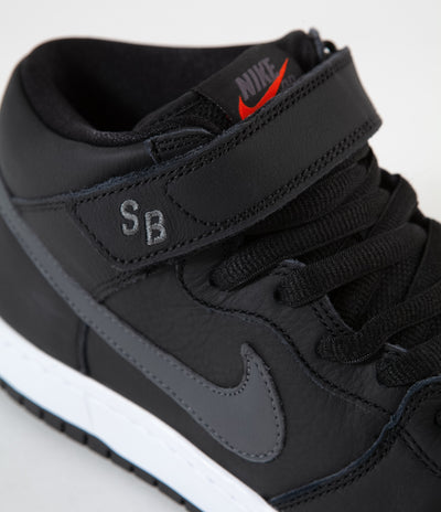 Nike SB Orange Label Dunk Mid Pro Shoes - Black / Dark Grey - Black - White
