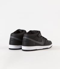 Nike SB Orange Label Dunk Mid Pro Shoes - Black / Dark Grey - Black - White thumbnail
