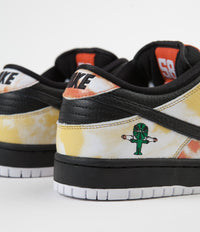 Nike SB 'Raygun Tie-Dye' Dunk Low Pro Shoes - Black / Black - Orange Flash thumbnail
