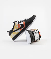 Nike SB 'Raygun Tie-Dye' Dunk Low Pro Shoes - Black / Black - Orange Flash thumbnail