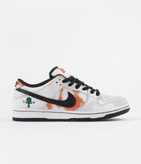 Nike SB 'Raygun Tie-Dye' Dunk Low Pro Shoes - White / Black - Orange Flash - Del Sol thumbnail
